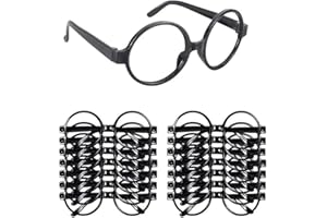 Col-Pary Wizard glasses with round frame,no lenses for Kid Birthday Party, Halloween, St. Patrick's Day Decoration