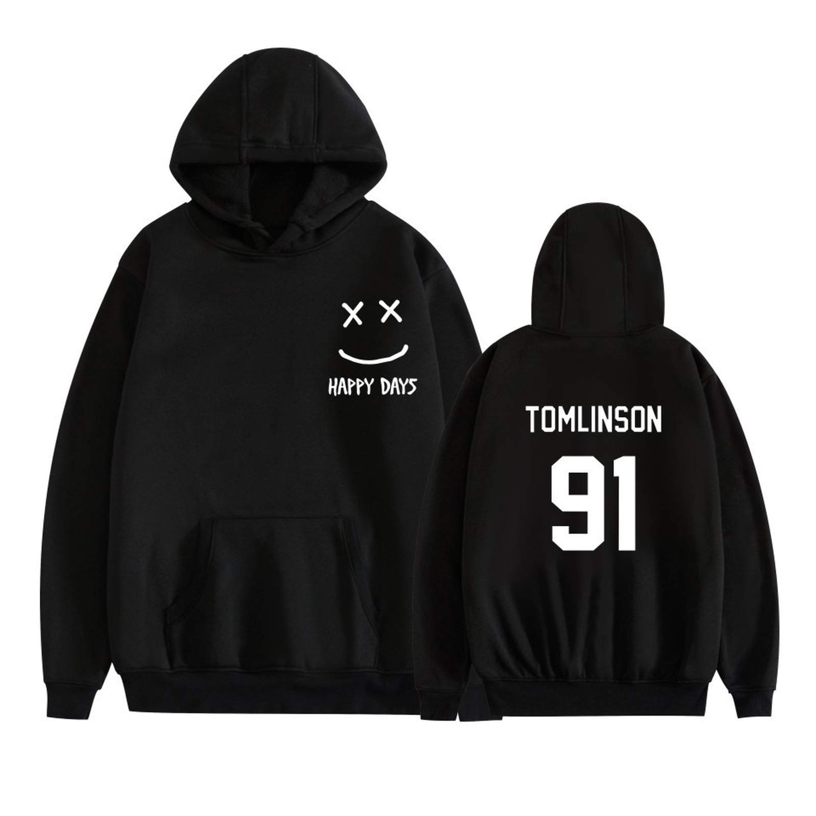 Miss You Louis Tomlinson 91 Hoodie Merch One Direction Hoodie Hip Hop  Smiley Face Sweatshirt Sweater Jacket Men Women