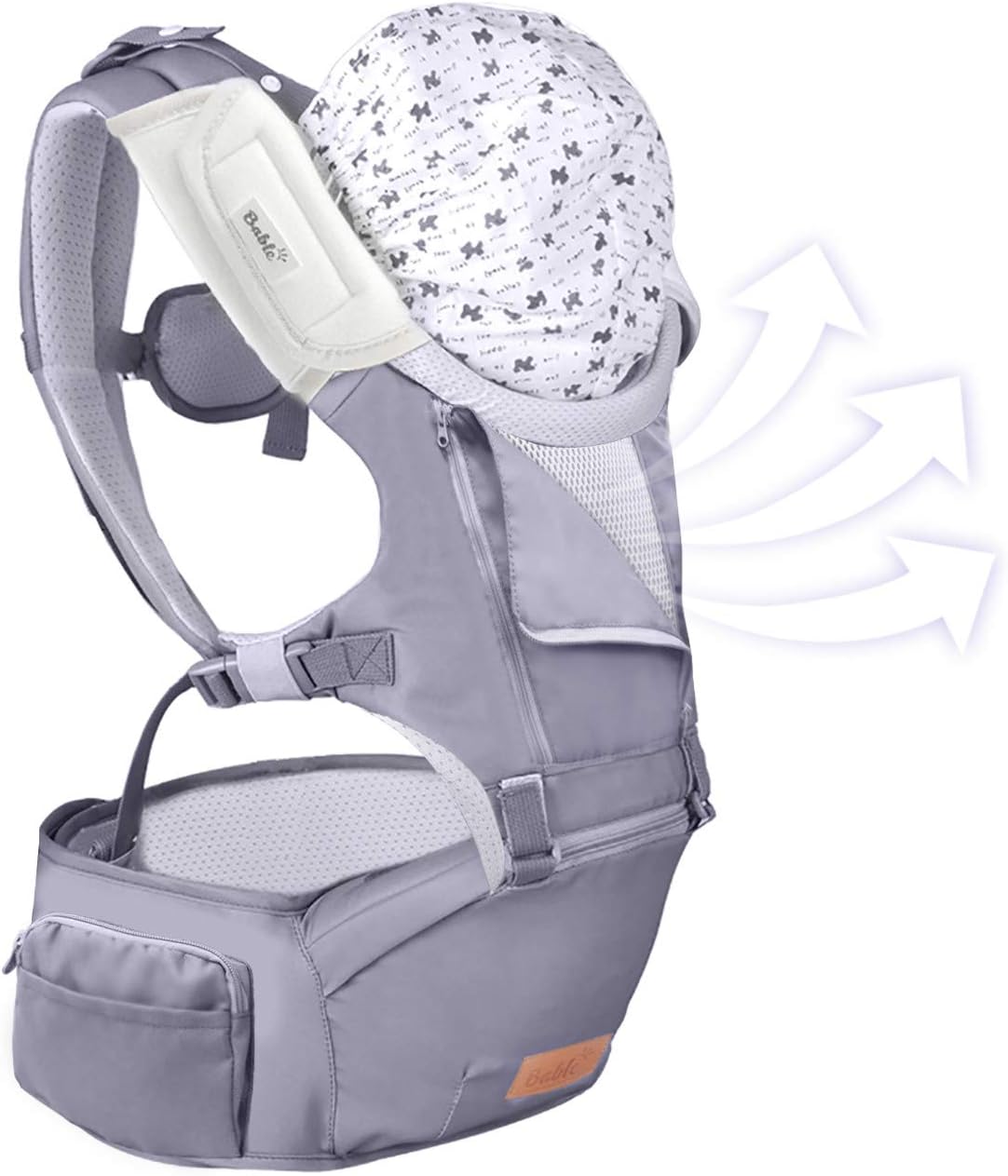 Bable Baby Carrier with Hip Seat, 6-in-1 Convertible Carrier, 360 Ergonomic Baby Carrier Backpack, Cool MESH for Spring and Summer - for 8-33lbs