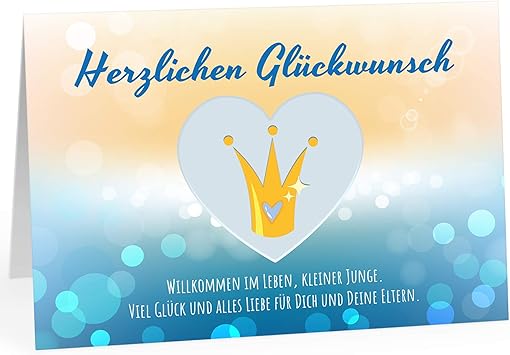 Grosse Design Gluckwunsch Karte Xxl A4 Zur Geburt Motiv Krone Im Herzen Moderner Verlauf Junge Mit Umschlag Edle Klappkarte Maxi Gruss Karte Baby Geboren Gratulation Eltern Amazon De Burobedarf Schreibwaren