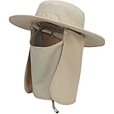 Outdoor Sun Hat UPF 50 Protection Waterproof Fishing hat Face Cover Summer Neck Flap Hat