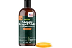 Wuffes Advanced Omega 3 Fish Oil for Dogs, Natural EPA & DHA Fatty Acids, Supports Healthy Skin and Coat, Joint Nutrition, Digestion & Immune System - 100% Pure Wild Alaskan Fish Oil - 8 Oz