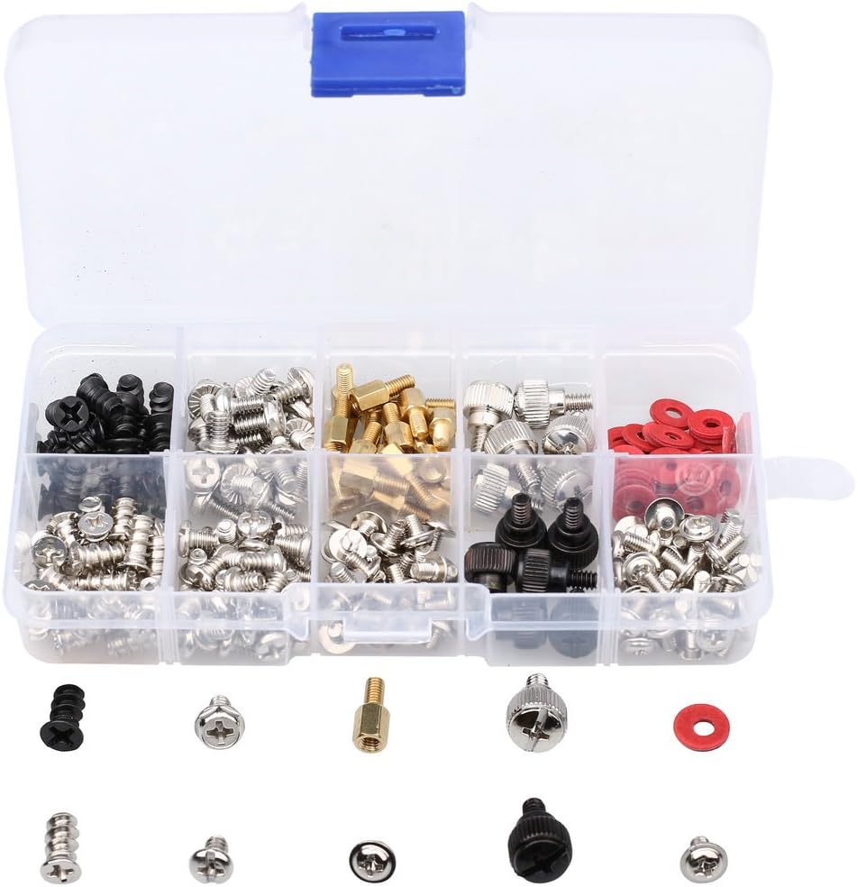 ruix 228pcs Computer Screws Kit, DIY Repairing Tool for Motherboard PC Case Fan CD-ROM Hard