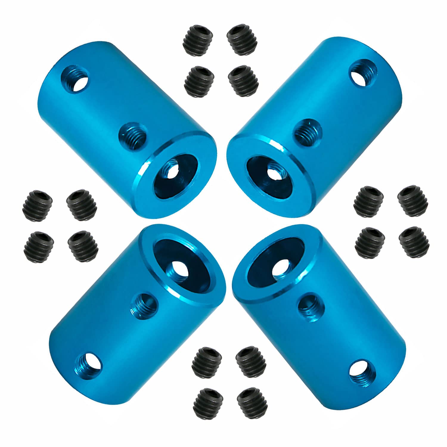 Ohamtes 4Pcs shaft diameter 8mm to 10mm rigid coupling, suitable for 3D printers, DIY encoders, motor connectors, motor guide shaft couplers, model shafts, motor guides, CNC machine tools