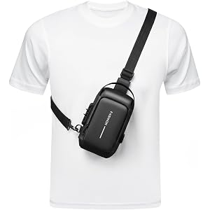 Peicees Sling Bag Fanny Pack Anti Theft Crossbody for Travel, Black | Anti Theft, Crossbody, Travel, Outdoor