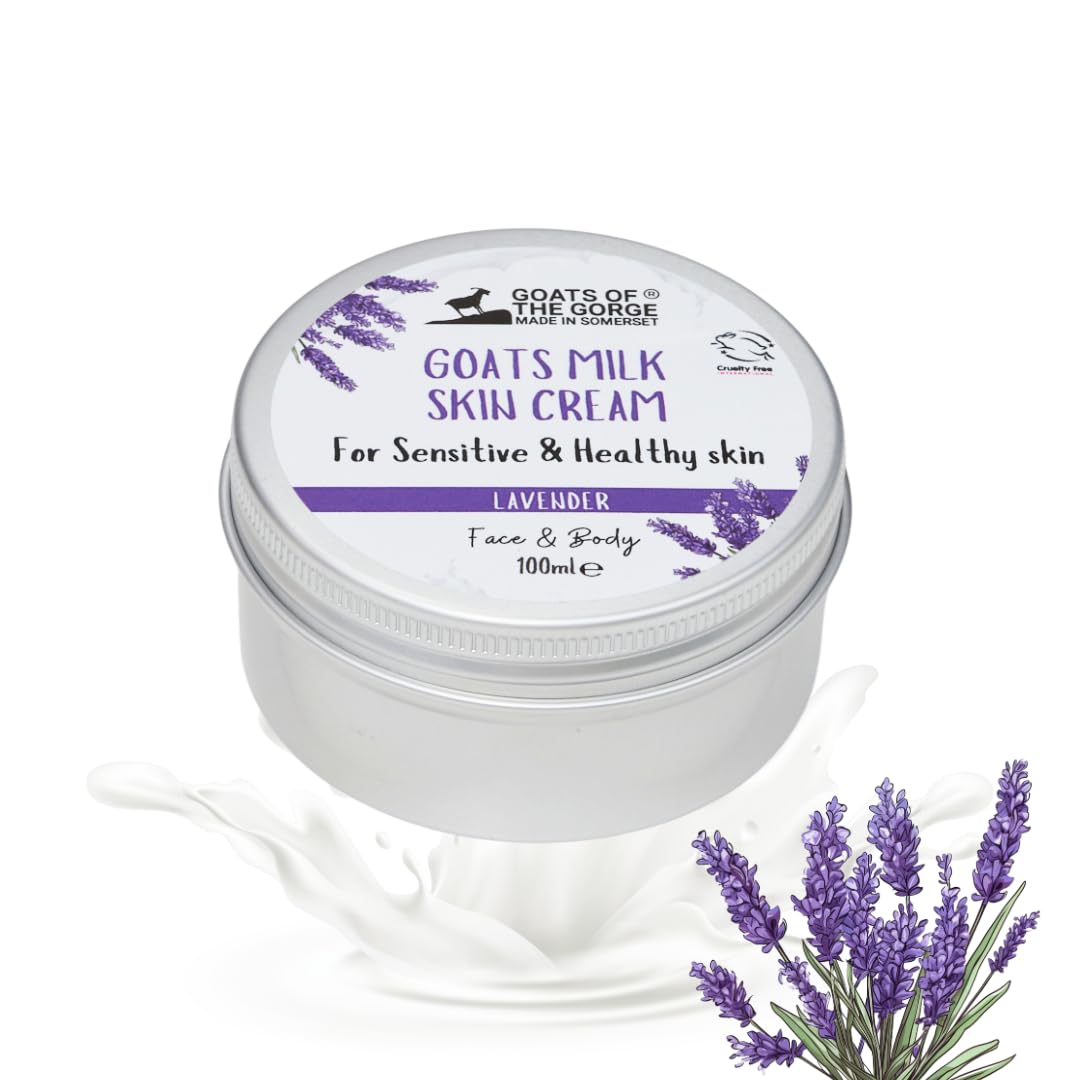 Goats of the Gorge Night Skin Cream Lavender - 50ml, Body Care with Goat Milk, Handmade Soap, Lavender Scented Night Cream for Face and Body