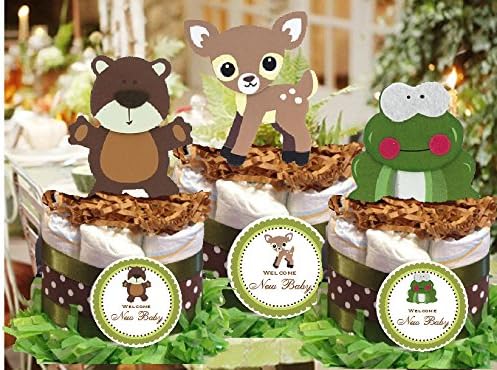 Forest Woodland Bear Deer Frog Owl Hedgehog Fox Mini Diaper Cakes - Handmade By LMK Gifts