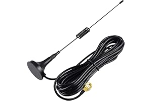 YOTENKO 1090Mhz Antenna RPSMA Male 900-1900 Mhz Antenna with 3M Cable and Magnetic Stand Base for ADS-B Aircraft Tracking Sur