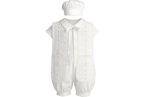 iGirlDress Baby Boy Baptism Christening Outfit, Baptismal Clothes Romper -Ropones de bautizo niño