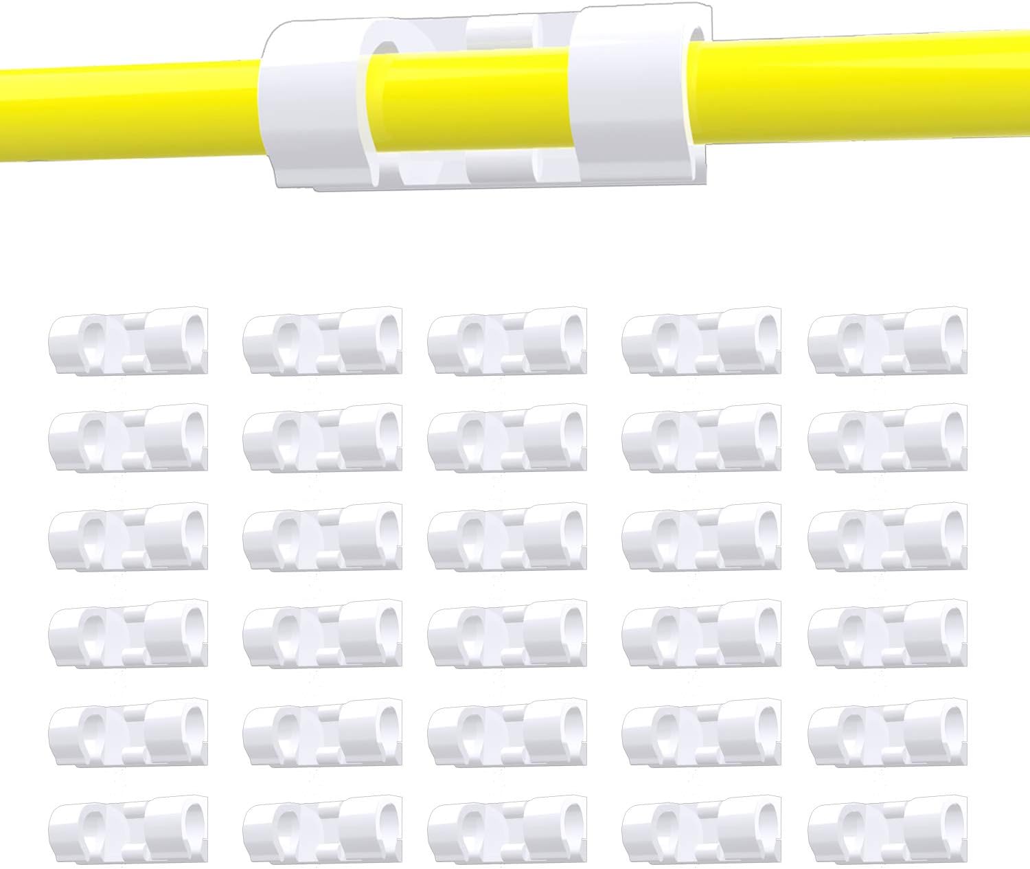 NICEKEY 20PCS Cable Clips Self-Adhesive Wire Holder Organize Management Cords for Car,Office and Home（White）