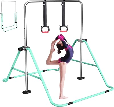 FBSPORT Gymnastics Bar Folding Horizontal Bar for Kids Adjustable Height