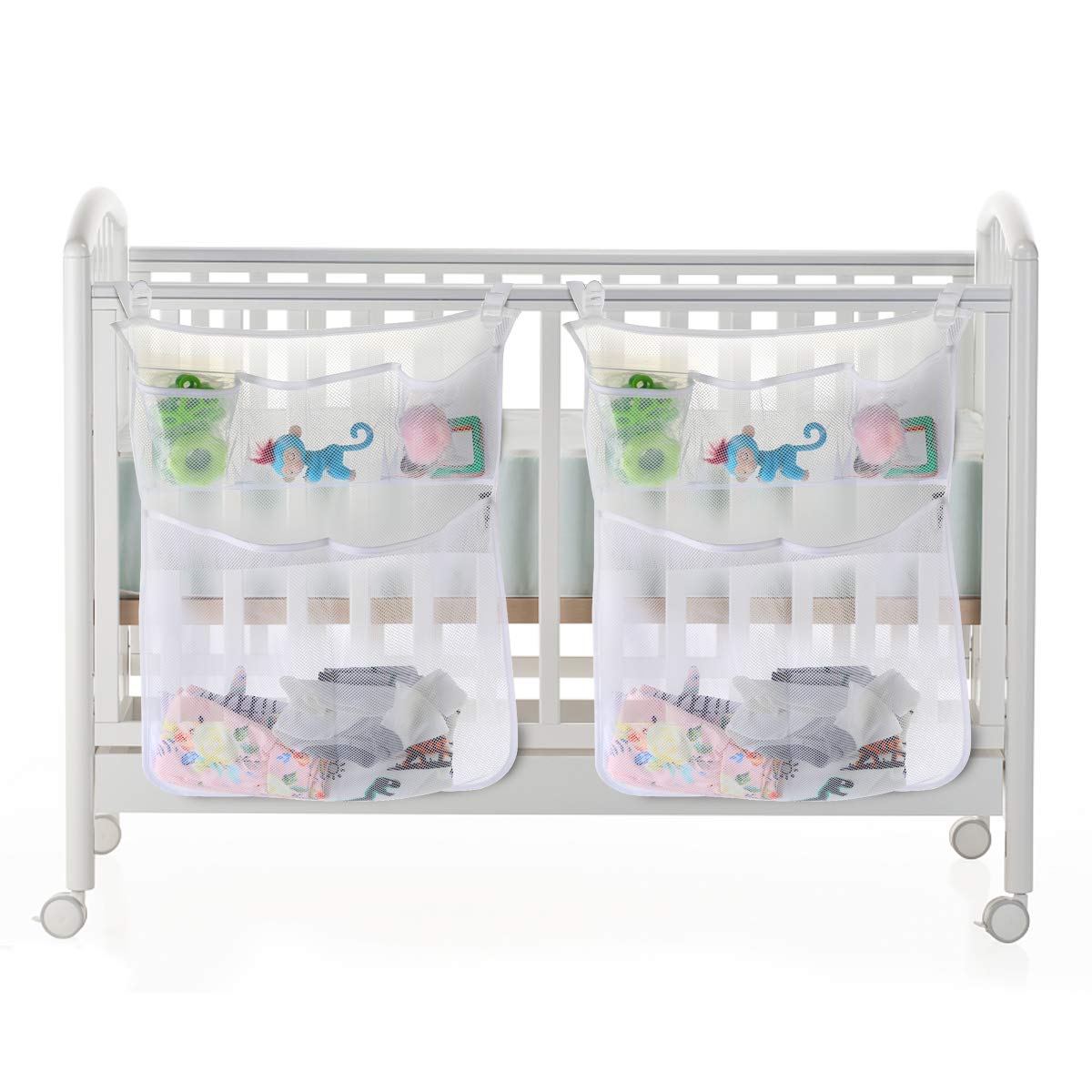 Crib Storage Bag，Baby Organizer for Crib Bed Hanging