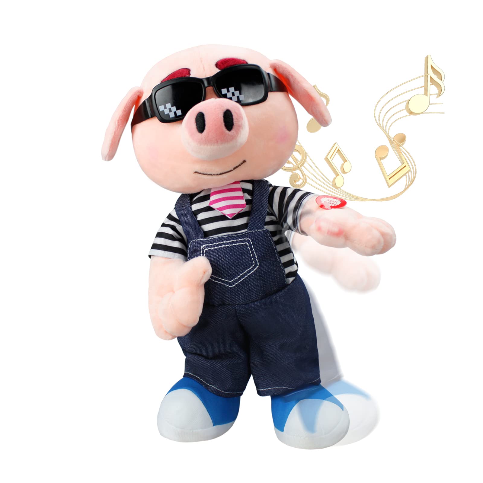 SdeNow Waving Singing Dancing Pig Stuffed Animal, Interactive Plush Toy, Fun Animation Baby Electronic Pet, Kids Gifts