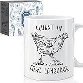 Kaimaloke Fun Gag Fluent In Fowl Language Chicken Lover Gifts for Farmer Country Girl, Novelty Birthday Gifts for Chicken Lady Women Mom Bestfriend Sister Girlfriend Wife Lady Daughter Friends-43