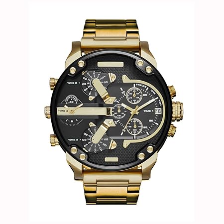 ZL9 Mode Große Zifferblatt Doppelte Bewegung Stahlband Gürtel Uhr Sportuhr Dz Männer Quarzuhr