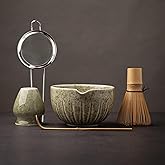 TANG PIN Matcha Set - Match Bowl and Whisk, 15 OZ Matcha Whisk Set | Matcha Scoop | Matcha Whisk Stand (Chasen Holder) - 5pc 