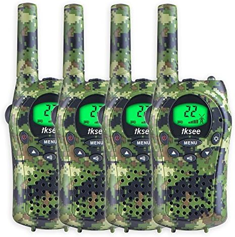 iksee Walkie Talkies for Kids, Toys for 4-13 Year Old Boys Girls, 22 Channel 6Km Long Range Exploration Kit for Kids Outdoor Camping, Hunting, Expedition, Adventure (Camo Green, 2 Pair)
