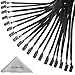Wisdompro Lanyard with Clip, 30 Pack of 17 inch Blank Flat Nylon Neck Strap Lanyard with Bulldog Clip Attachment for ID Badges, Name Tags - Black