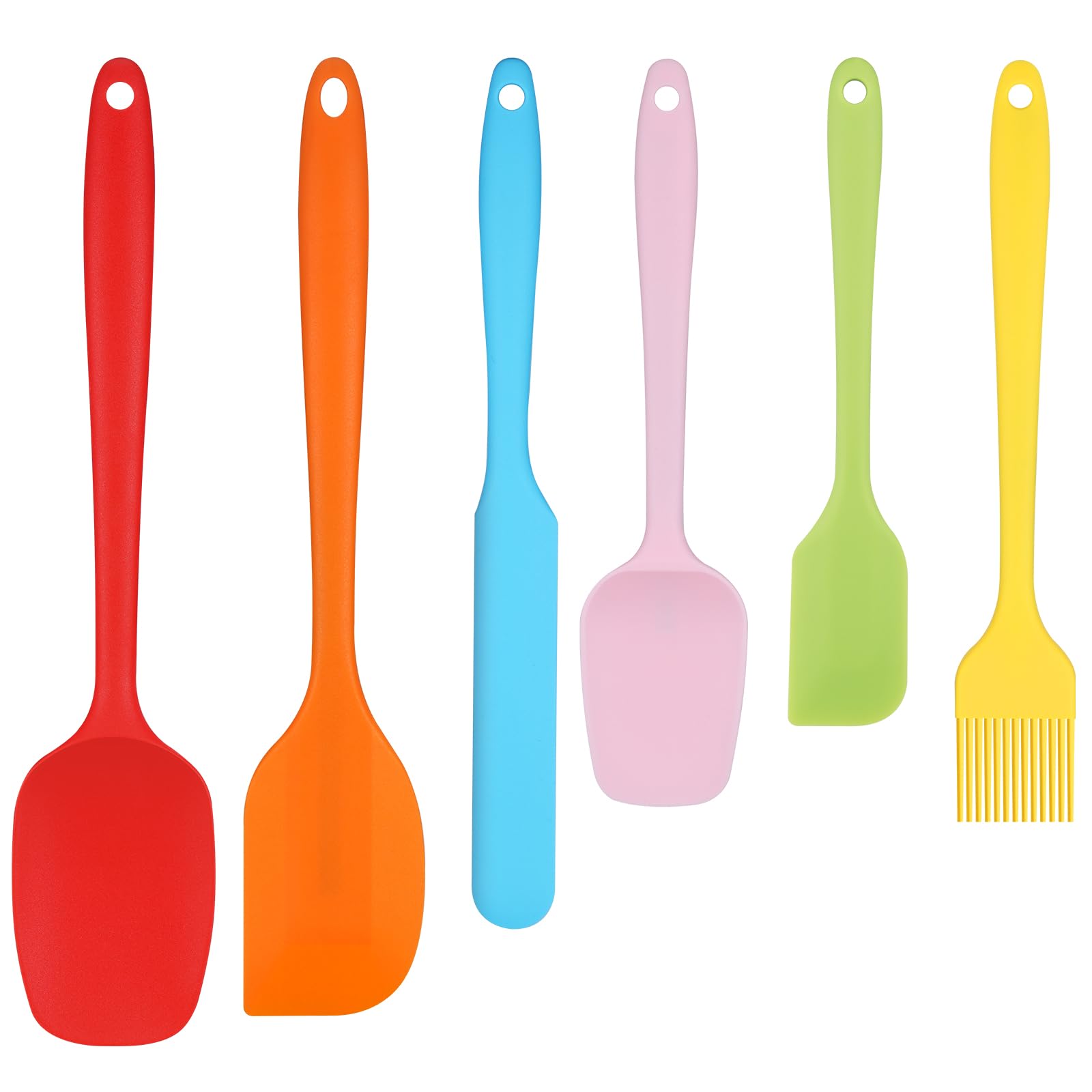 Kssvzz 6 Pcs Silicone Spatula, High Heat Resistant Spatulas Set, Non-Stick Rubber Spatula with Steel Core, Silicone Kitchen Utensil Set for Cooking Baking Mixing