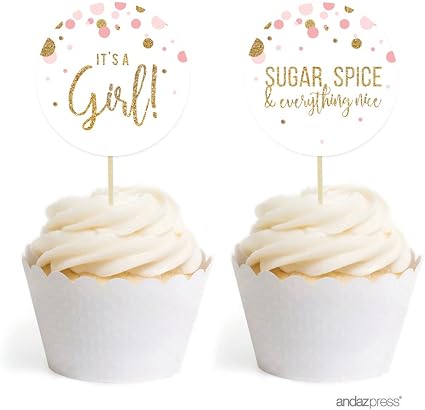 Amazon Com Andaz Press Blush Pink Gold Glitter Girl Baby Shower