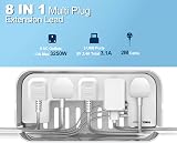 FDTEK 8-in-1 Extension Socket with USB Ports USB Charger Cable Box UK 2m view 2