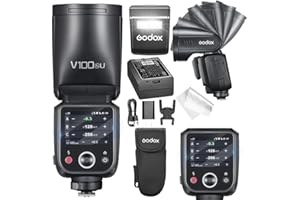 GODOX V100 S GODOX Flash for Sony – Global Shutter,Touchscreen Control,100W TTL Camera Flash GODOXV1 for Sony Upgraded,70 Full Power Consecutive Flashes, Camera Flash for a7iii etc