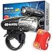 Blitzu Gator 320 AAA Battery Powered Bike Light Set Powerful Lumens Bicycle Headlight Free Tail Light, LED Front and Back Rear Lights Easy to Install for Kids Men Women Road Cycling Safety Flashlight