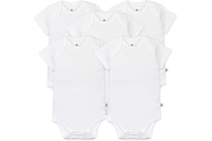 HonestBaby baby-boys 5-pack Short Sleeve Bodysuits One-piece 100% Organic Cotton for Infant Baby Boys