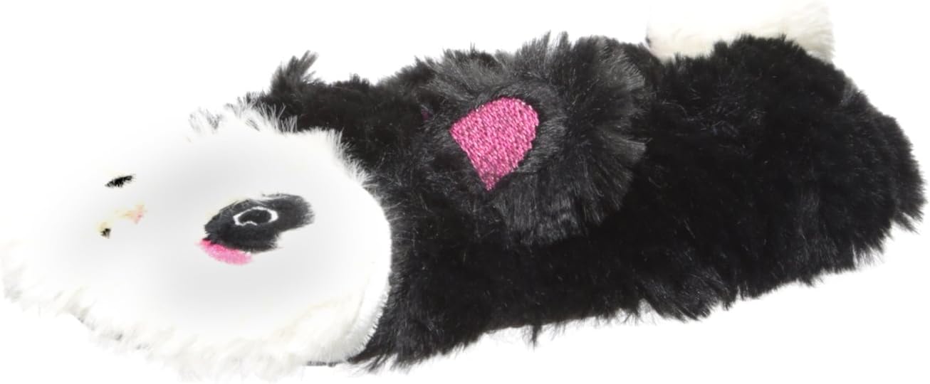 Fuzzy Babba Big Girls 3D Soft Cozy Critter Slipper Sock with Non-Slip Grippers, Black Panda, S/M Fits Shoe Size 9-11