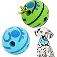 2Pcs Wobble Wag Giggle Ball for Dog, Interactive Dog Toys Balls Squeaky Dog Ball Wobble Giggle Balls for Boredom Rolling Dog