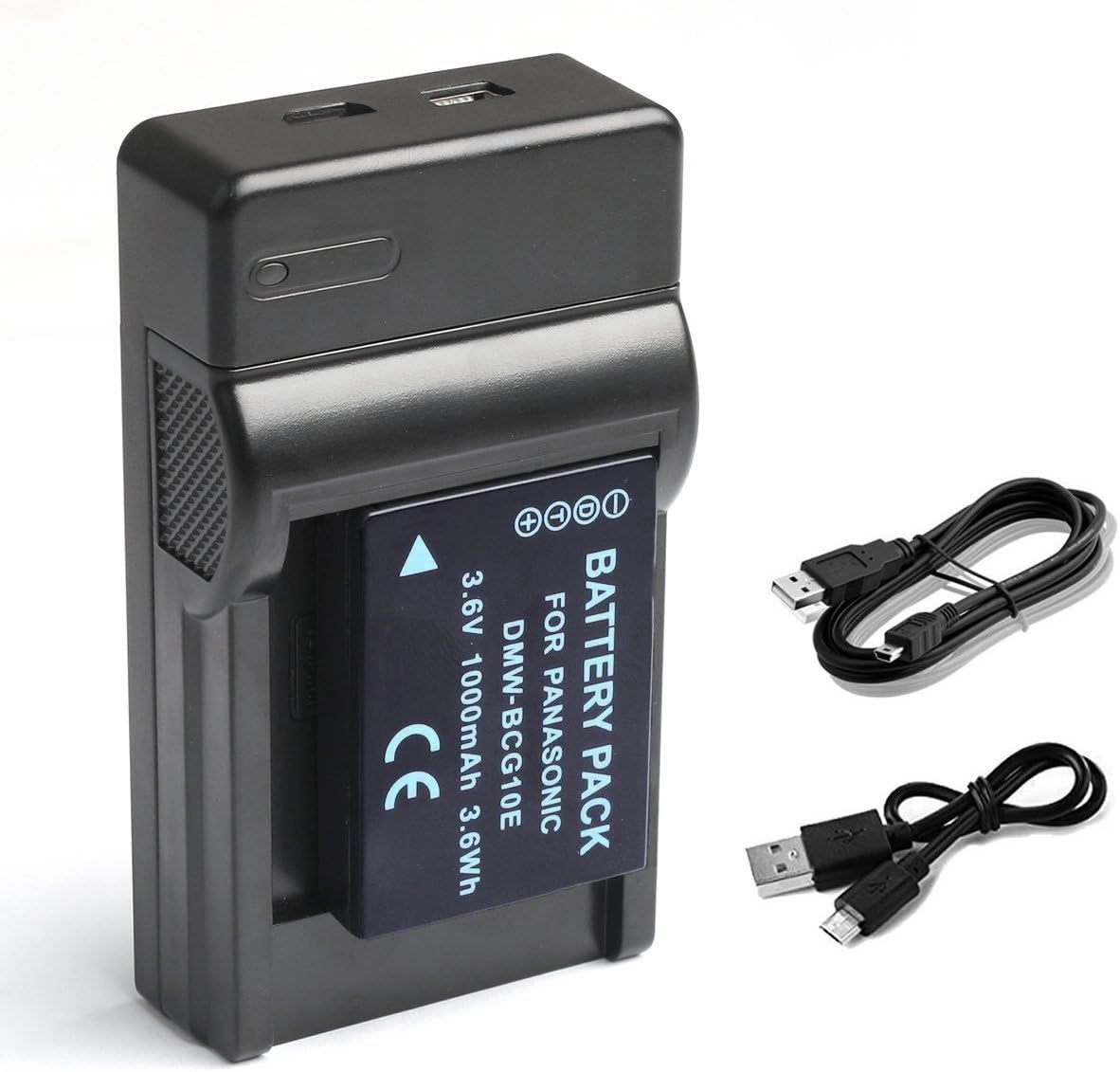DSTE 2pcs DMW-BCG10E (1600mAh / 3.7V) Battery Charger Kit for Panasonic