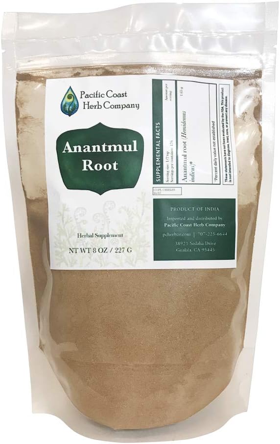 100% Natural Sarsaparilla Powder (Anantamul Powder) 8 Ounces- Hemidesmus Indicus - 100% Pure & Natural | Gluten Free | Anti Oxidant Herbal Supplement
