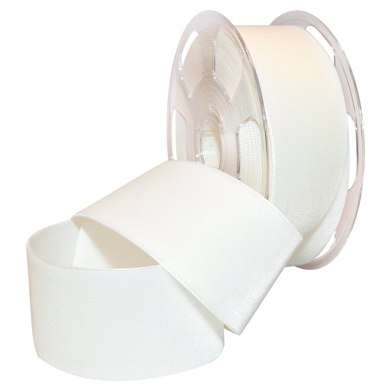 Morex Ribbon 01250/10-401 Nylvalour Swiss Velvet Nylon Ribbon, 2-Inch by 11-Yard, White — image 1