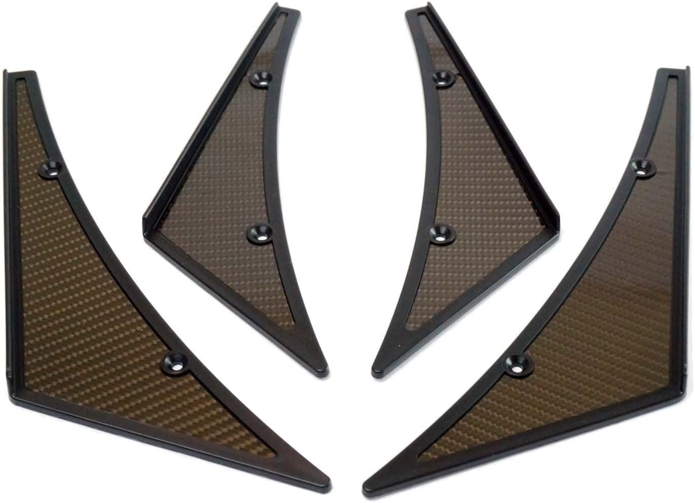 Ekimosports Front Bumper Lip Splitter Fins Spoiler Canards Valence Chin Carbon Look