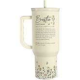 Best Friend Tumbler with Handle 40oz, Bestie Cups for Women Stainless Steel Coffee Travel Tumblers with Straw, Bestie Gifts for Female Friends BFF, Friendship Gift for Birthday Christmas Valentines