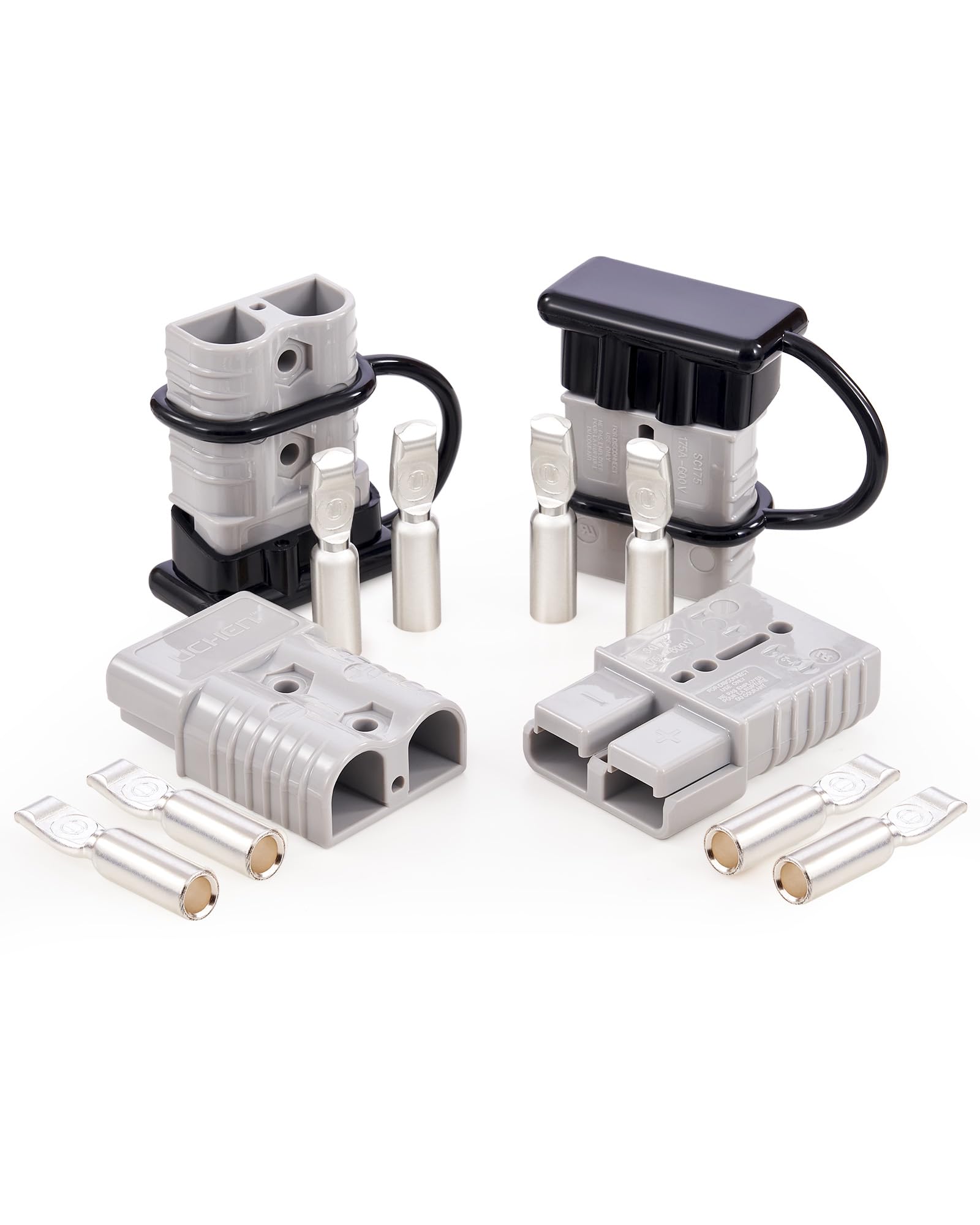 Photo 1 of Orion Motor Tech Wire Connector 4 Pack, 175A Wire Harness Plug Kit for 2 to 4 Gauge Cables, 12V to 36V Battery Quick Connect Disconnect Set for Car Bike ATV Winches Lifts Motors More, Set of 4, Gray