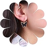 Yheakne Boho Black Butterfly Earrings Gold Butterfly Hoop Earrings Vintage Acrylic Black Butterfly Earrings Enamel Butterfly Drop Earrings Jewelry for Women
