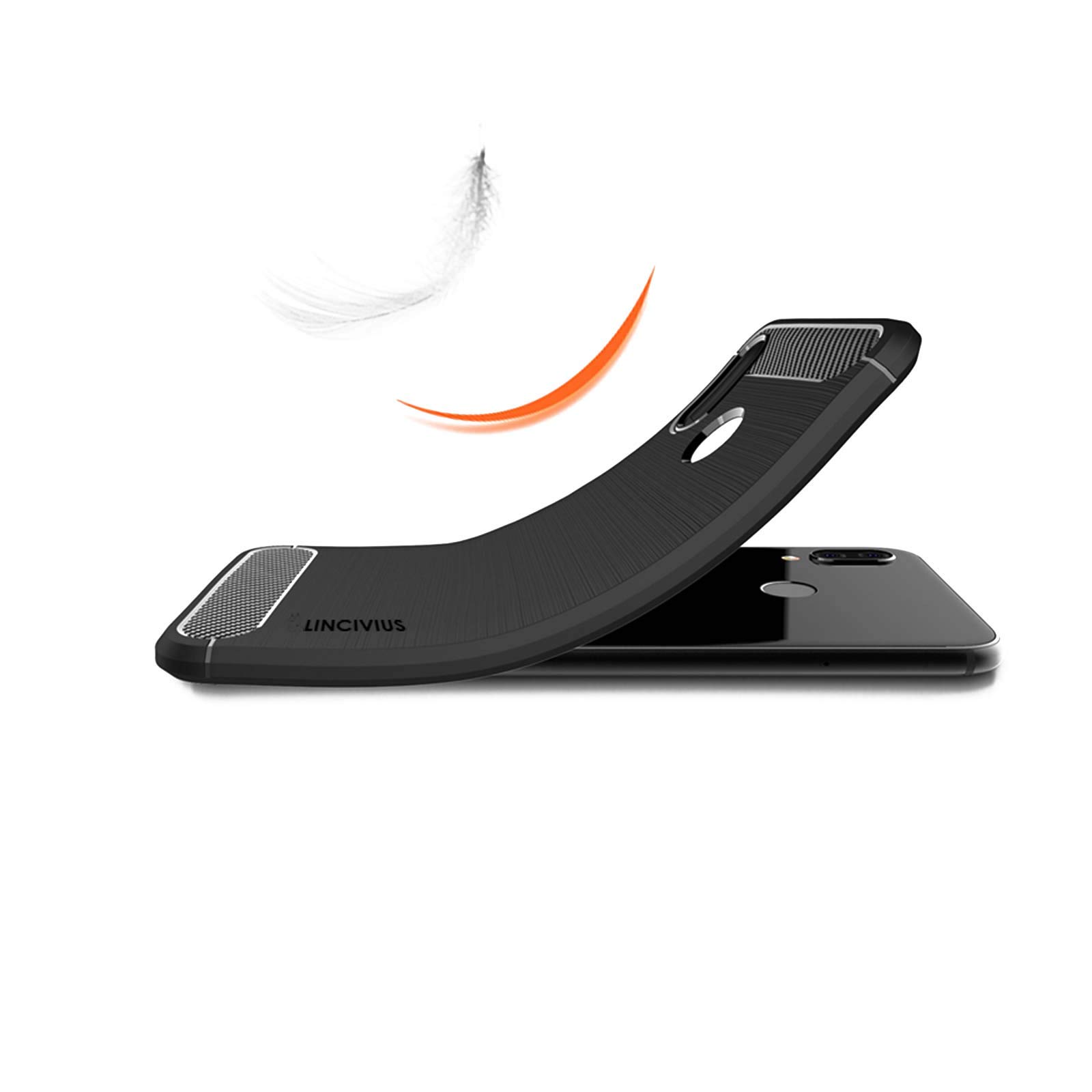 LINCIVIUS  Coque Huawei P20 Lite [TPU Brushed Carbone] Protection Coque Carbon P20 Lite Housse Etui Accessoires Silicone Souple Hybride Design Anti Choc