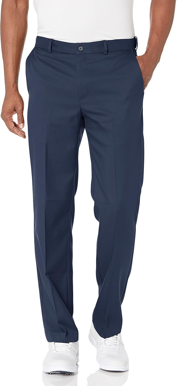 PGA TOUR Men's Flat Front Golf Pant with Expandable Waistband: Clothing