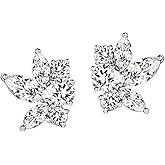 Michooyel Cubic Zirconia Stud Earrings Bridal Wedding Earrings Marquise Earrings for Women Brides Bridesmaid