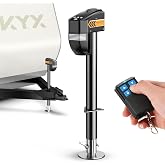 KYX Electric Trailer Jack 5000lb, with Remote, Heavy Duty RV Electric Tongue Jack, 9.84"-33.85" Lift, Manual Crank Handle & J