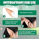 Aomig Pixie Elf Ears 2 Pairs Latex Elven Ears for Live Broadcast Halloween view 4