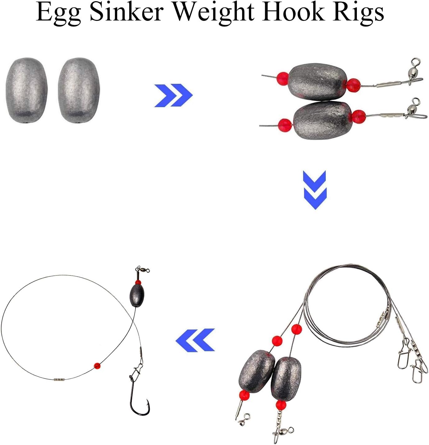Hunting & Fishing AGOOL Fishing Egg Sinker Weight Rigs Fishing Swivel