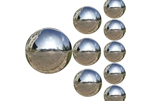 JforSJizT 9pcs 5x2.4in/3x3.2in/1x6in Diameter Gazing Ball,Silver Stainless Steel Polished Reflective Smooth Garden Sphere Globe Mirror,Colorful and Shiny Addition to Any Garden or Home