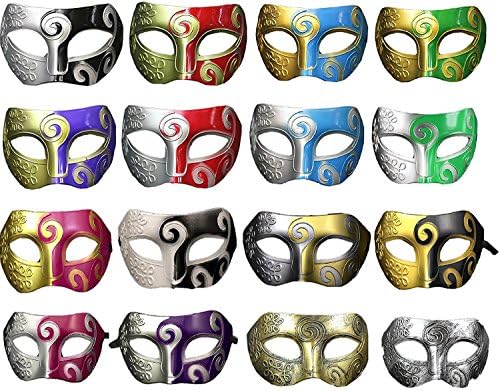 Mohary Unisex Jazz Retro Masquerade Mask Mardi Gras Costume Halloween Party Acccessory(pack of 16)