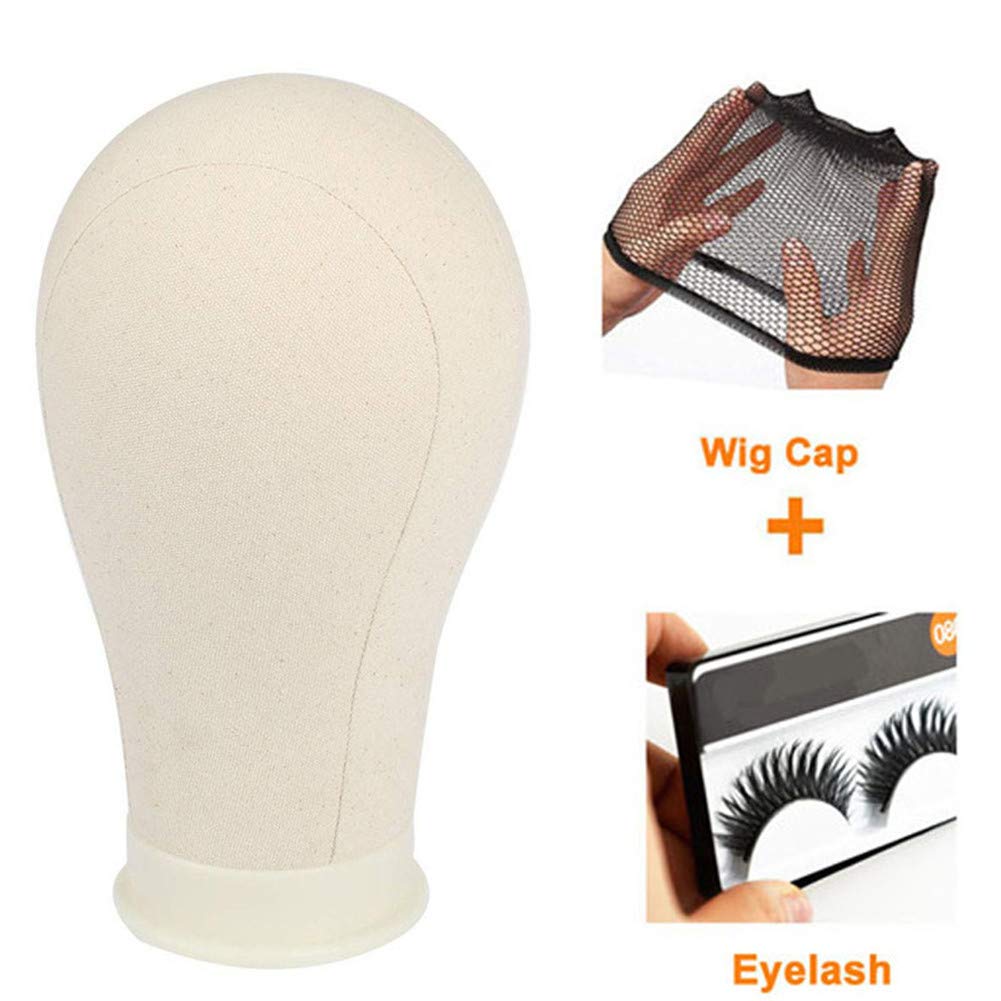 22" Poly Professional Canvas Block Head Manequin Head For