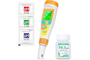 ORAPXI pH Meter Salinity Tester for Saltwater Aquarium Simultaneous Display of pH Salt for Saltwater Pool Update Aquarium pH Tester pH and Salt Meter for Saltwater Aquarium Reef Tanks Koi Pond