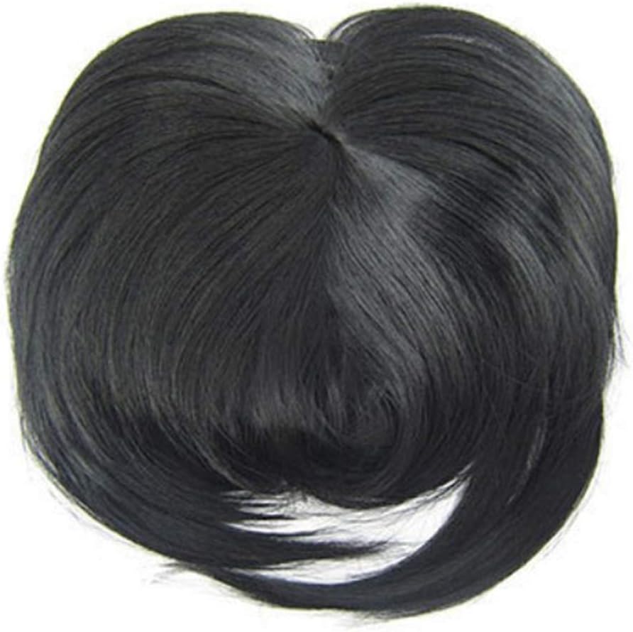 PrettyWit Full Length Synthetic 1 Piece Layered Clip in Hair Bangs Fringe Hairpieces Hair Extensions-Black 1