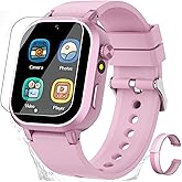 Waterproof Smart Watch for Kids Girls Ages 5-12 with 39 Games, HD Camera, Video, Music, Habit Tracking, Alarm, Pedometer, Kids Smart Watch Chrismars Birthday Gift for Girls Age 5 6 7 8(Pink)