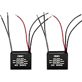 2pcs Ceiling Fan Capacitor CBB61 4.5uF+6uF+5uF 5-Wire 250V for AC Motors | 50/60Hz, +/-5% Tolerance, 70&deg;C Maximum Temperature, helps restore starting and speed control performance